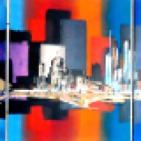 London City Skyline Abstract by Artist Eraclis Aristidou