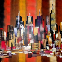 New York Skyline Abstract by Eraclis Aristidou