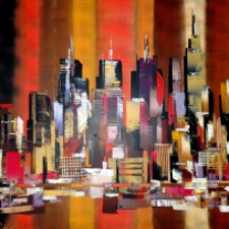 New York Skyline Abstract by Eraclis Aristidou